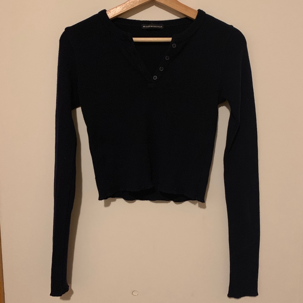 NWOT Brandy Melville Navy Cropped Sweater